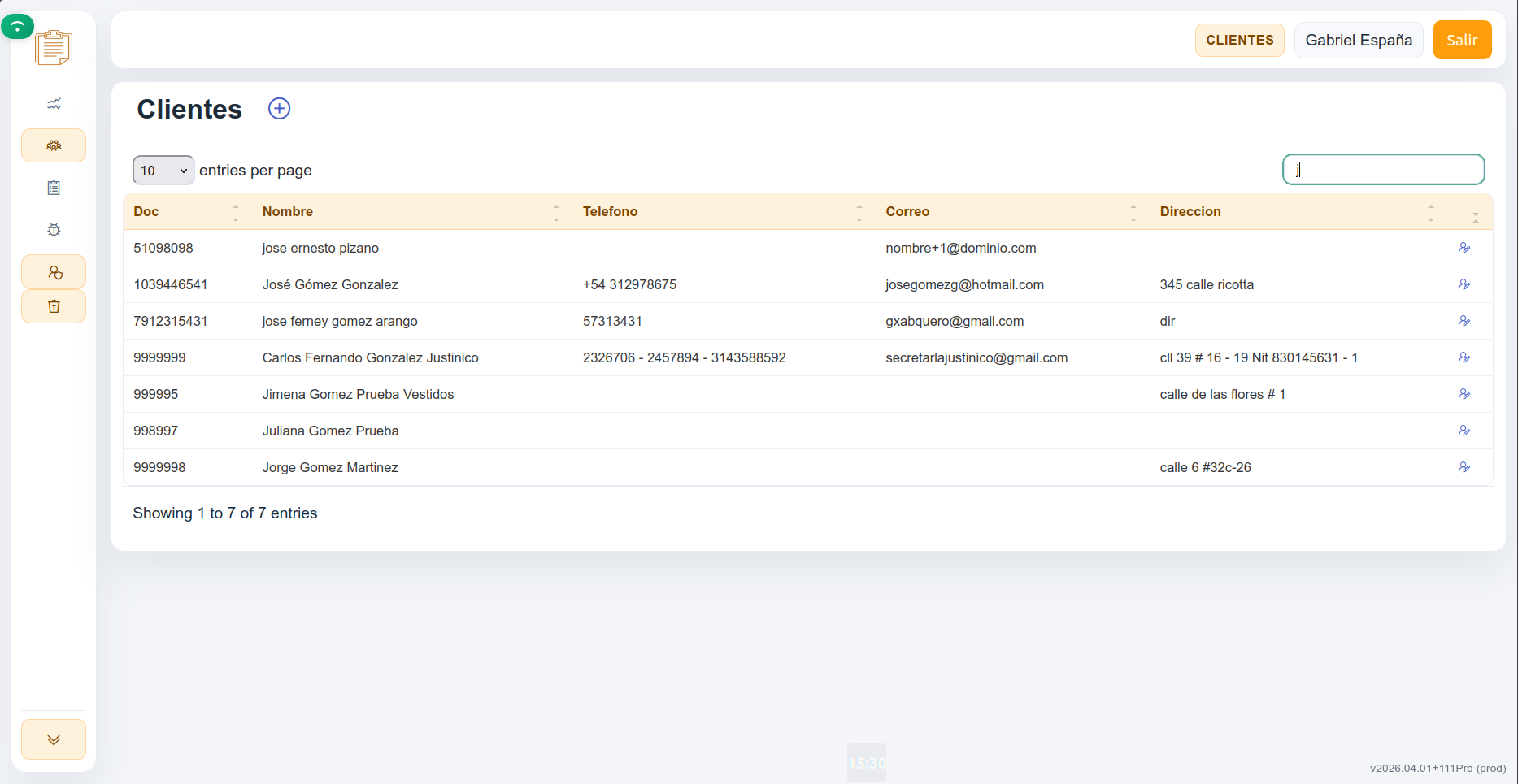 Formulario de registro de cliente